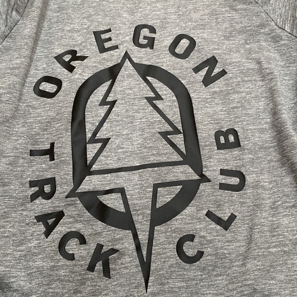 Nike dri fit grey hoodie sz medium w black logo - Picture 2 of 4